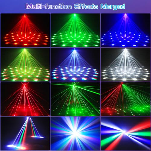 Image of Two-Armed Moving Head Lights with RGBW 4-in-1 Stage Lighting Effect and Starry Effect Controlled by Remote,DMX512,AUTO,Sound-Activated and Master-Slave in DJ Party Concert Church Wedding Theater