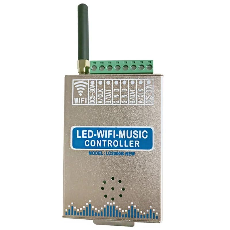 DC5-24V LC2000B LED kontroler muzyki WiFi 8-2048 pikseli panel wyświetlacza pasek świetlny WS2811 WS2812B sterowanie adresem, kolor beżowy