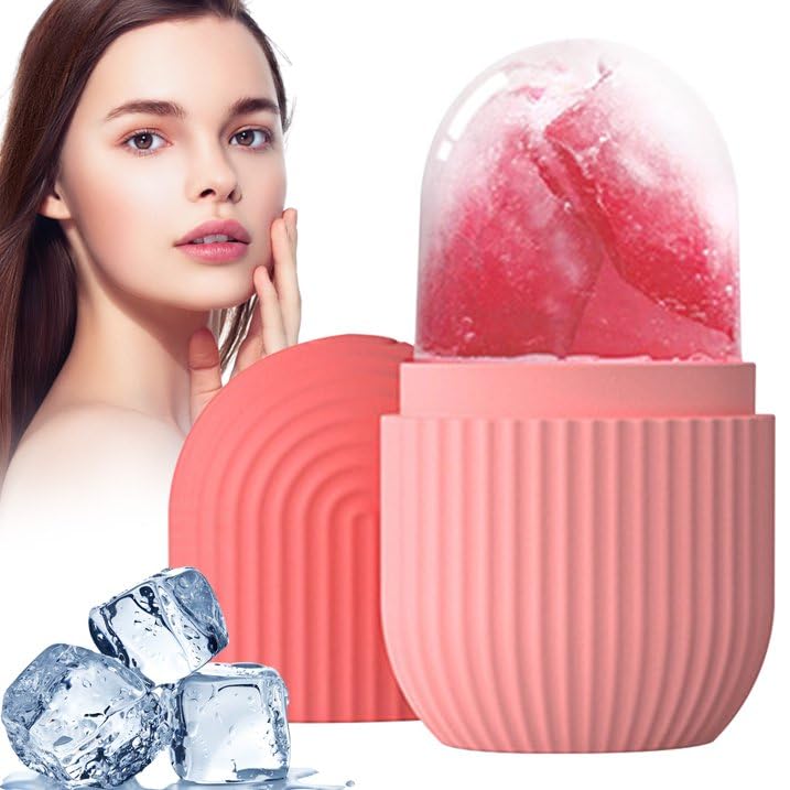 RolamoIce Roller For Face Massager Silicone Facial Cube for Eyes Neck Massage Remove Dark Circle Pore Shrink Face Beauty Skin Care Ice Mould Kitchen Tools (Multi)