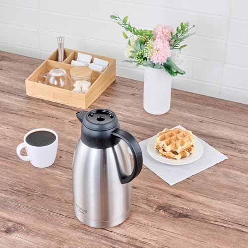 Restaurantware Thermal Coffee Server - 1 Case - 67.6 Oz - Stainless Steel Insulated Carafe - Double-Wall Coffee Pot With Handle - Silver Hot Beverage Dispenser For Cafes And Conferences by Restaurantware - Used condition - Image 6