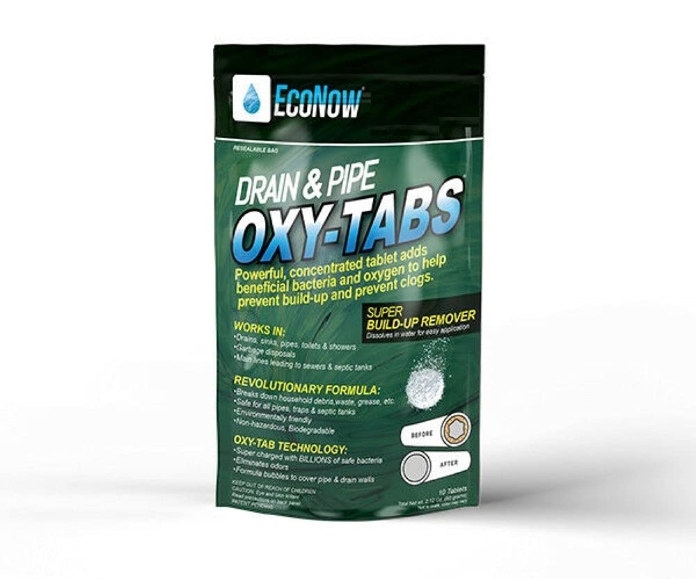 EcoNow OXY-TABS Pro-Strength Drain Cleaner Prevents Clogs Cleans Drains-Pipes-Mainlines-Garbage Disposals-Eliminates Odors at Half The Cost of Ridx-America's Best Drain Cleaner 100% Safe (15ct)