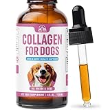 Premium Liquid Collagen for Dogs (120ml) Daily Collagen Dogs Supplement Drops with Types I, II & III & Hyaluronic Acid - Dog Supplement for Joints and Digestive Health - All Breeds & Sizes - USA Made