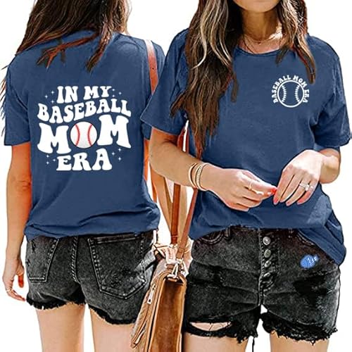 in My Soccer Mom Era Football Baseball Softabll Mom Era T-Shirt for Women, Double Baseball 3, XL