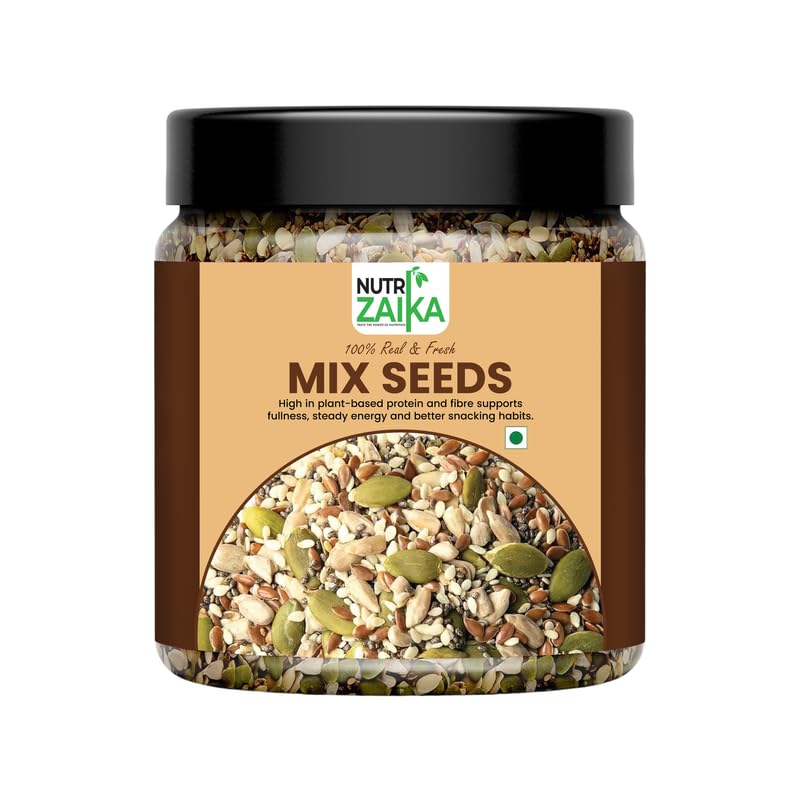 NUTRIZAIKA Premium 5 in 1 Seeds Mix for eating 100G | Seeds mix pack | Chia seeds, pumpkin seeds, sunflower seeds, flax seeds, watermelon seeds | Helthy Snack | Diet Snacking | Unsalted | Pack of 1-image-17