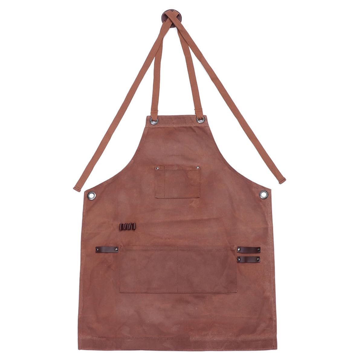 Grembiule da Lavoro Comodo e Pratico in Cerata Resistente Uomo con Tasche Multiple e Spallacci Incrociati per Falegnameria e Giardinaggio