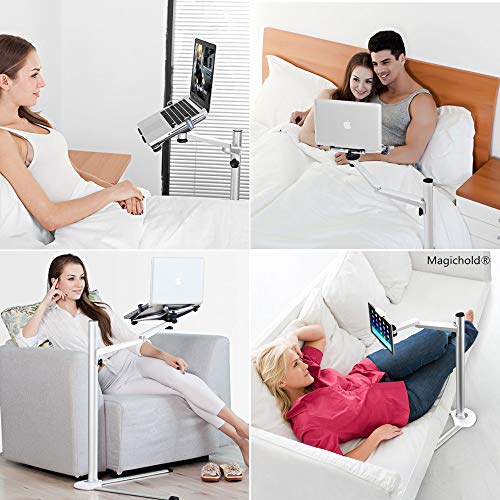 Magichold 3 in 1 360 Degree Rotating Height Adjustable Laptop Stand,Compatible with Ipad Pro 12.9 inch Ipad Air Ipad Mini, Tablet Smart Phone Bedside Floor Stand Mount