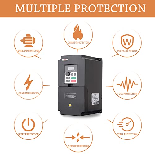 Qnk Vfd Converter Single To 3 Phase Inverter Variable Frequency Drive Cnc Spindle Motor Speed Controller 7.5Kw 10Hp 220V Ac 33A #TOP5