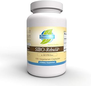 Priority One Vitamins SIBO-Rebuild 180 Vegetarian Capsules Support for Nerve and Intestinal Lining Health.* Exclusive Formulation by Dr. Mona Morstein Clinical Strength
