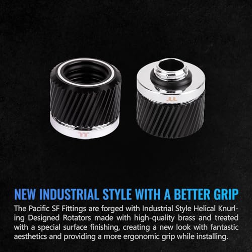 Image of Thermaltake Pacific SF Hard Tube 16mm OD Compression Silver Black /DIY LCS /Fittings CL-W389-CA16BL-A
