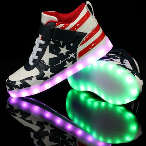 Image of YuanRoad Unisex LED Light Up Shoes with USB Charging Glowing Luminous LED Sneakers