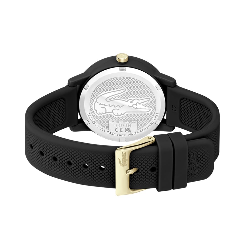 Lacoste Orologio Analogico al Quarzo da Uomo o da Donna Collezione Lacoste.12.12. con un elegante braccialetto in silicone con texture Petit Piqué