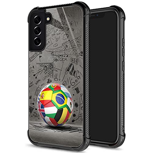 ZHEGAILIAN for Samsung Galaxy S21 Ultra Case, Military-Grade Protection, All-Around Shockproof Corners, Anti-Scratch Phone Case for Samsung Galaxy S21 Ultra - World of Soccer
