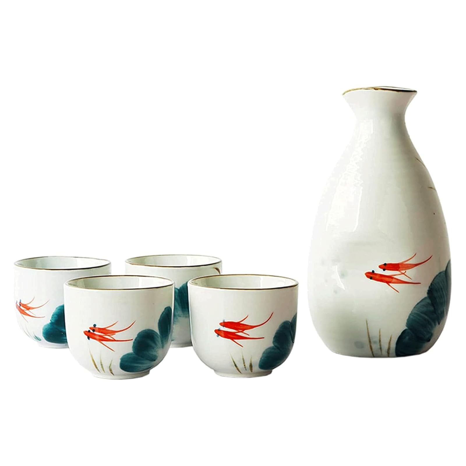 Ensemble de Tasses à saké concis en céramique, Ensemble de Verres à vin Faits à la Main, Ensemble de Tasses à saké Traditionnelles japonaises peintes à la Main Tasse à saké