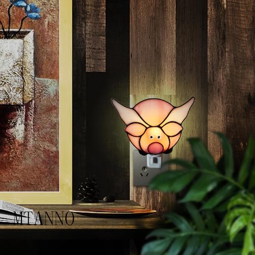 Image of Pig Stained Glass Night Light Room Lighting lamp House Decoration Wall lamp