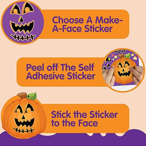Image of JOYIN 36 PCS Halloween Pumpkin Stickers, Party Favor for Kids, Art Crafts Party Supplies, Pumpkin Decorating Face Sticker Sheets with 9 Designs, Halloween Goodies Classroom Activities Games