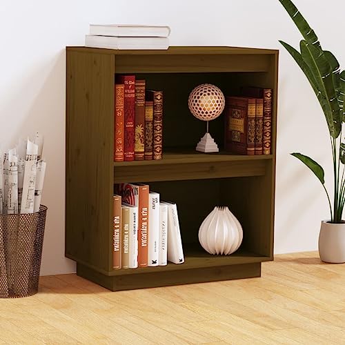 Runheo Armario auxiliar marrón miel 60 x 34 x 75 cm, madera maciza de pino, con espacio de almacenamiento, para dormitorio, salón, oficina, aspecto rústico