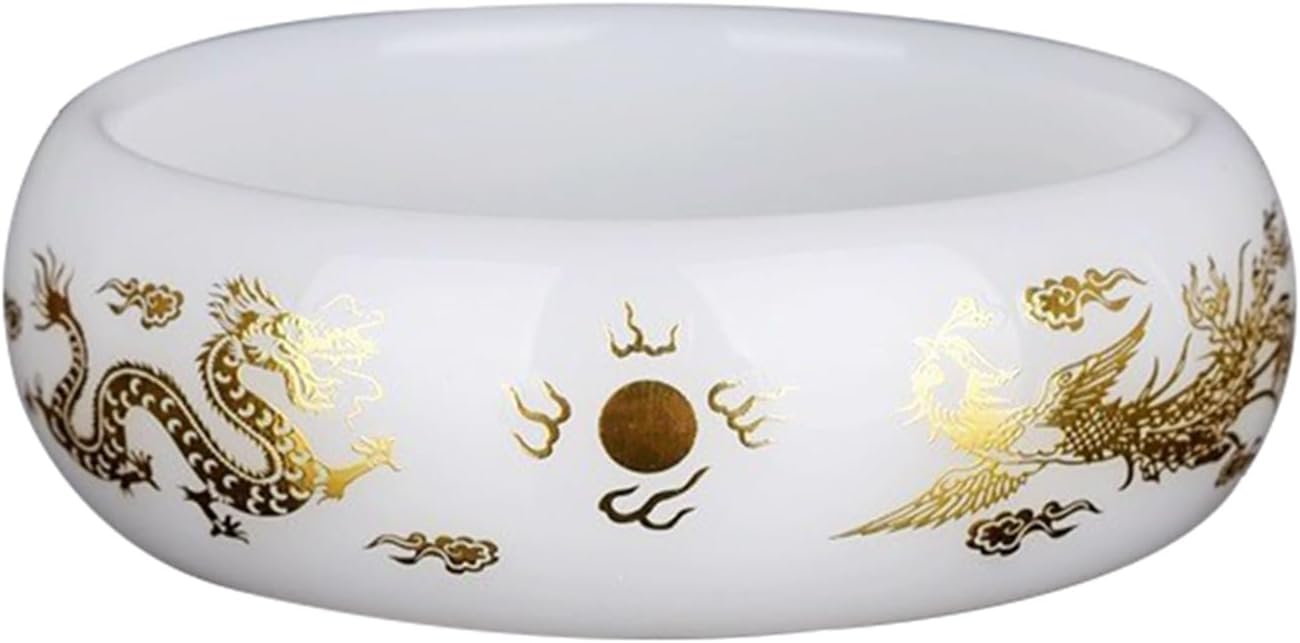 Dragon and Phoenix Jade Bangle Bracelet for Women, Natural White Retro Chinese Style Gemstone Jewelry