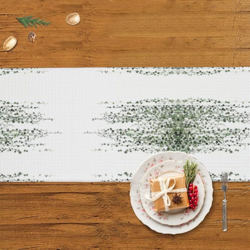 Chemin de table imprimé plantes vertes pour repas en salle à manger - 6