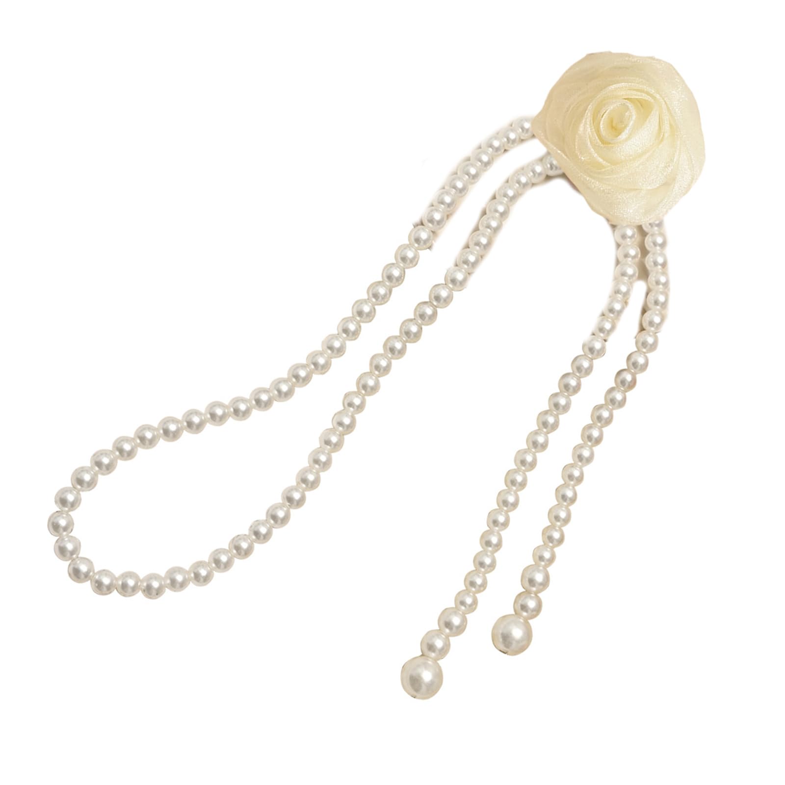 Buxuaaaa Decorative Rose Curtain Ties Artificial Pearls Rope Curtain Tiebacks Ideal for Home Decors Buckles Color Creative