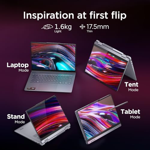 Image of Lenovo IdeaPad 5 2-in-1 AMD Ryzen AI 5 340 (16GB RAM /512GB SSD /14 (35.5cm) /WUXGA IPS /Windows 11 /Copilot+PC /Microsoft 365 Basic + Office 2024 /Digital Pen 2 /Grey /1.6Kg), 83KT0052IN Convertible Laptop