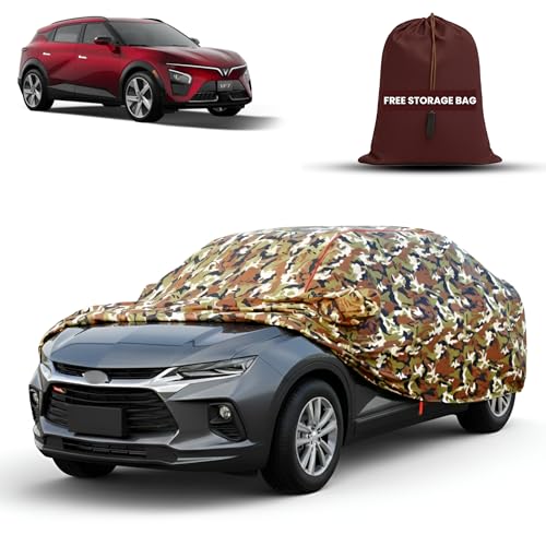 Image of MORNYRAY Car Cover for Vinfast VF 7 | Fully Waterproof Car Body Cover | with Mirror & Antenna Pocket | Dustproof, Windproof & Anti-Scratch Lining, Camouflage
