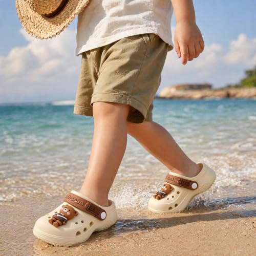 Image of Toddler Little Kids Clogs Slippers Sandals, Non-Slip Girls Boys Clogs Slide Lightweight Garden Shoes Slip-on Beach Pool Shower Slippers