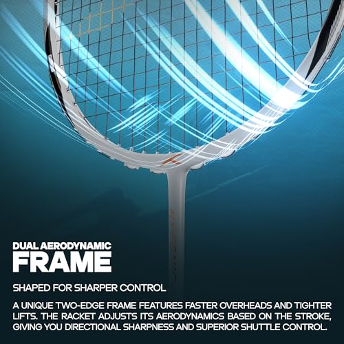 Image of Hundred Hyfonic Lazer (Unstrung) Badminton Racket with Full Cover | ≤32 lbs | Every Shot: Precise, Placed & Consistent |Dual Aerodynamic Frame | Aerospace Carbon | TorsionStop System