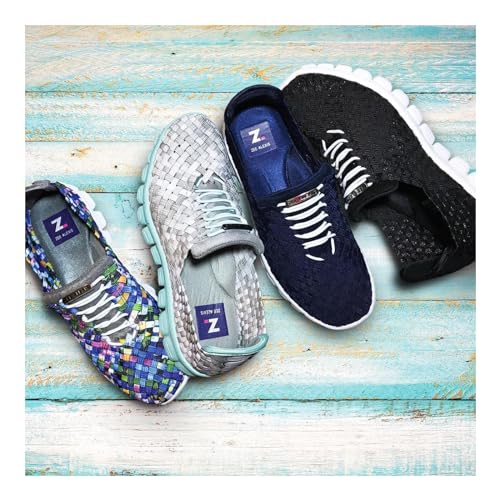 Image of Zee Alexis Women's Danielle Sneakers | Breathable Lightweight Flexible Casual Comfortable Slip-On No-Tie Elastic Laces Woven Shoes