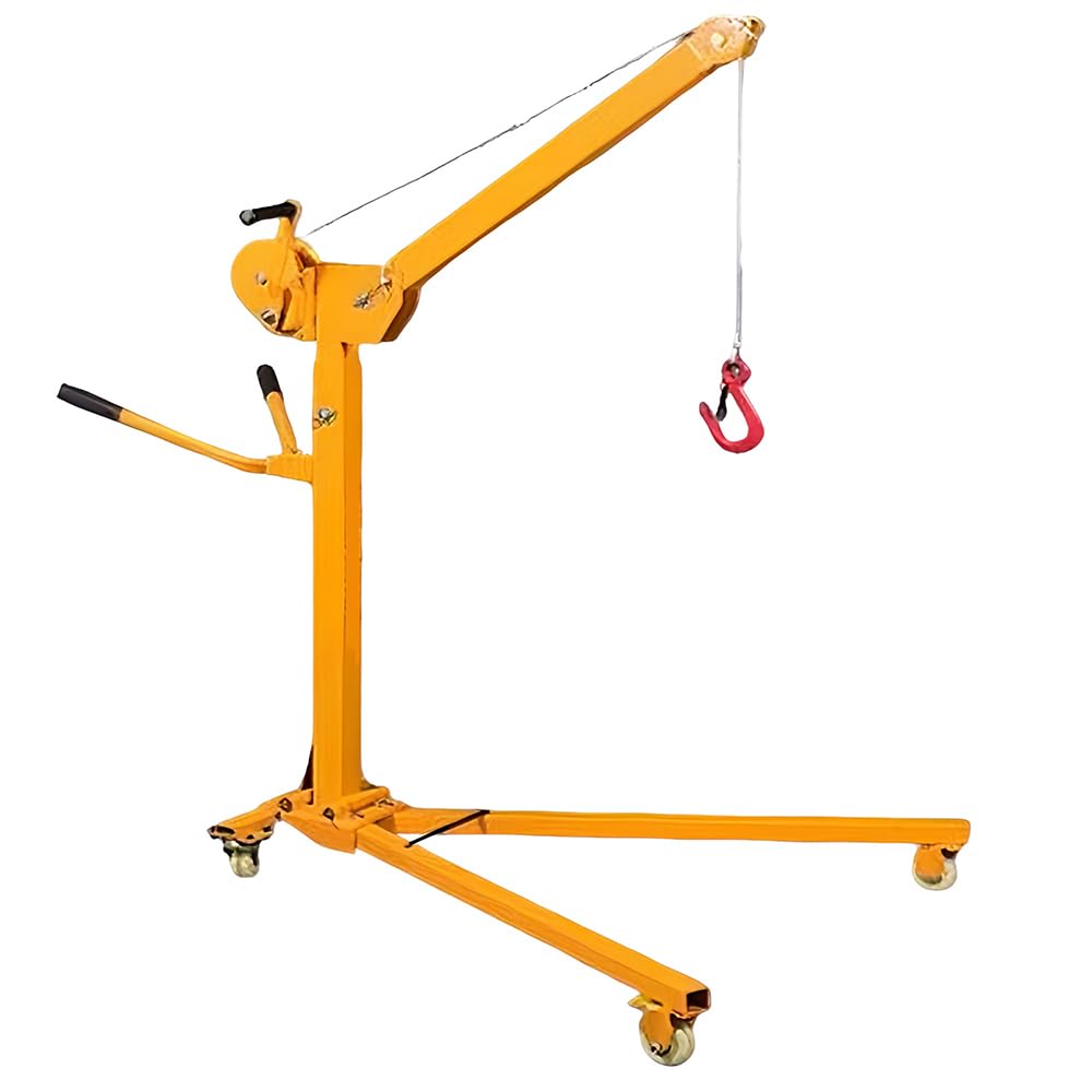 Gru Manuale Portatile Pieghevole con Paranco a Manovella,capacità 200/300/500kg,per Sollevamento Auto, Moto,Come Supporto Motore e Lavori Domestici