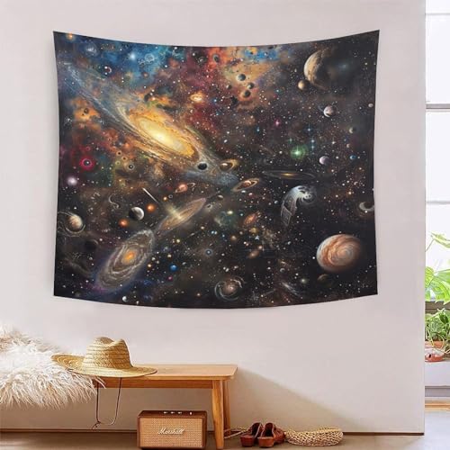 Tapisserie murale effet 3D galaxie pour masquer un mur vide de chambre ou de studio