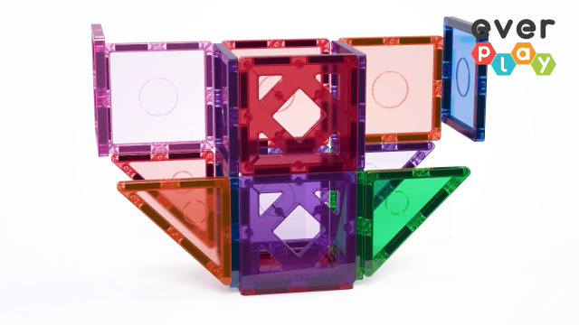 Amazon.com: Everplay 140 pc Castle Rocket Magnetic Tiles with Car