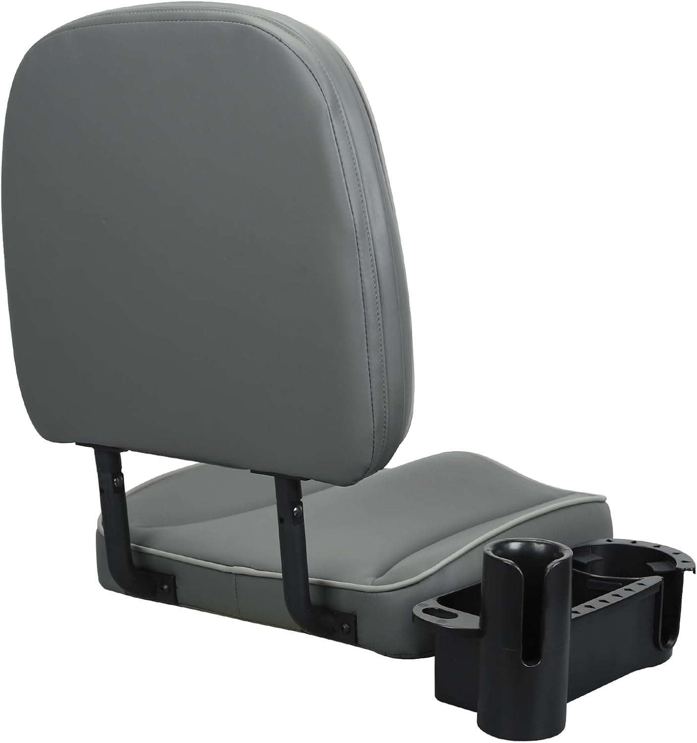 ERGOSEAT Folding Boat Seat Low Back Fishing Boat Seats with Cup Holder, Charcoal/Charcoal/Light Gray