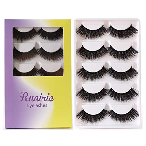 False Eyelashes 3D Lashes Pack Thick Full Handmade 5 Pairs Eyelashes Strip Ruairie