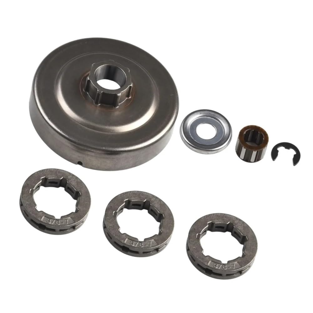 Tambour d'embrayage 3/8 6T et kit e-Clip pour tronçonneuse MS170 MS180 017 018