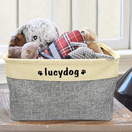 image for PET ARTIST Collapsible Dog Toy Storage Basket Bin with Personalized Pe