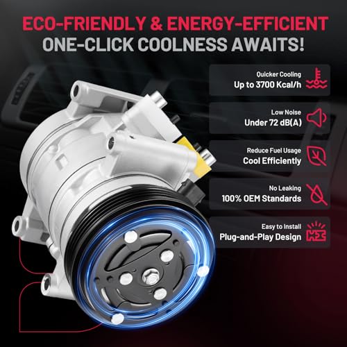 BDFHYK 96073851 Air Conditioning A/C Compressor with Clutch Compatible with Chevrolet Spark L4 1.2L 2011-2012