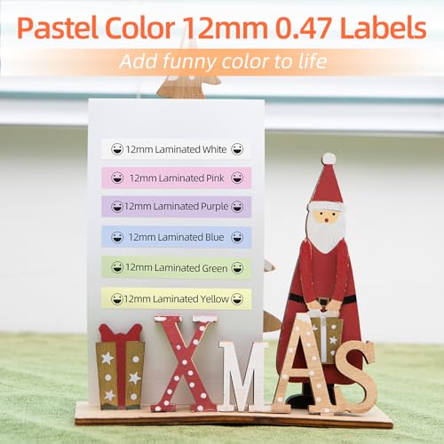 Image of COLORTY TZ-231 12mm Pastel Tape Replacement for Brother P-Touch Label Maker Tape 0.47 inch, Compatible TZe Lamianted Colored Ribbon for Ptouch PT-D200 D210 D220 H110 1000 1280 D400 P300BT Cube, 6 Pack