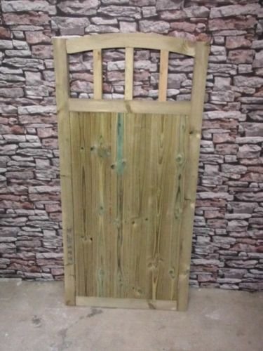 Smileswoodcraft Wooden Dome Slatted Garden Gate 6ft H (180cm H x 91cm W)