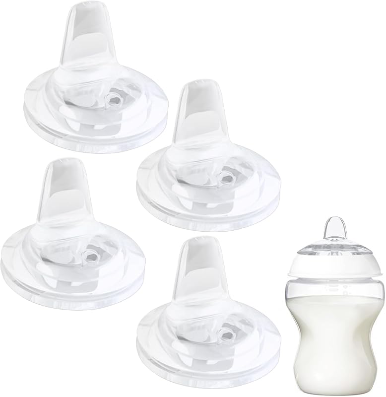 4 Unidades Boquillas Sippy Compatibles con Tommee Tippee, 6m+, Flujo Variable | Para Botellas Anti-Cólico de Comienzo Natural & C a Botellas, Boquilla de Boquilla de Reemplazo de Botella de Silicona Suave, Boquillas Sin BPA