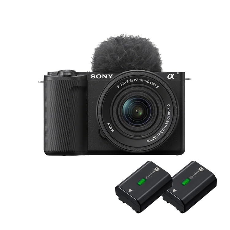 Sony ZV-E10 II Fotocamera per vlogging con obiettivo 16-50 mm (APS-C) | Video 4K a 60p, registrazione 4:2:2 a 10 bit, 26 MP, stabilizzazione digitale, messa a fuoco automatica, include 2 batterie