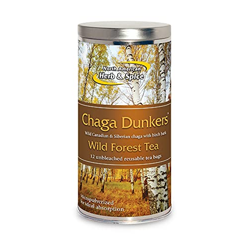 North American Herb & Spice Chaga Dunkers - 12 Count - Chaga Wild Mushroom Herbal Tea - Adaptogen, Adrenal Support, Endurance & Stamina - Whole Food Herbs, Wild Honey - Non-Gmo - 16 Total Servings #TOP11