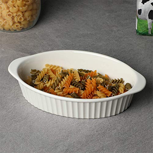 image for LEETOYI Porcelain Small Oval Au Gratin Pans,Set of 2 Baking Dish Set f