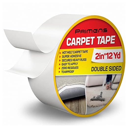 Double Sided Carpet Tape - Rug Grippers Tape for Area Rugs and Hardwood Floors Safe - Carpet Binding Tape Removable, Residue Free, Strong Adhesive and Heavy Duty Stickers Tape, 2 Inch / 12 Yards