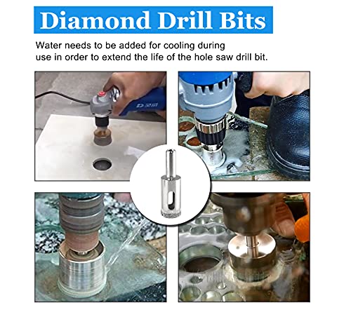 Image of Luomorgo 16mm /5 /8 inch Diamond Hole Saw Drill Bits, 5Pcs | 1.1 inch Cutting Depth, For Glass Ceramic Marble, For Porcelain Tile Granite, For Quartz Gemstone