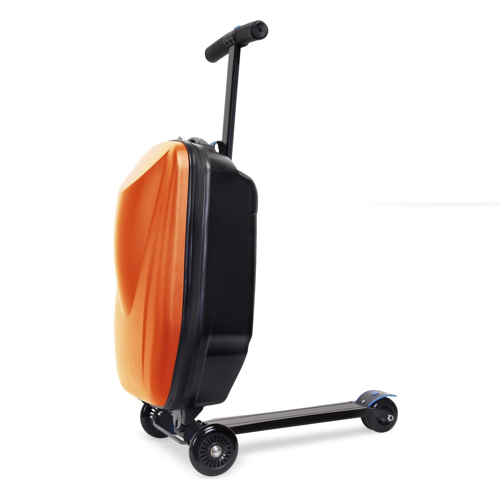 Ride On Luggage Scooter – 2 w 1 składana walizka transportowa dla dzieci w wieku 4-15 lat, wielofunkcyjna podróżna walizka na kółkach, pomarańczowy, M