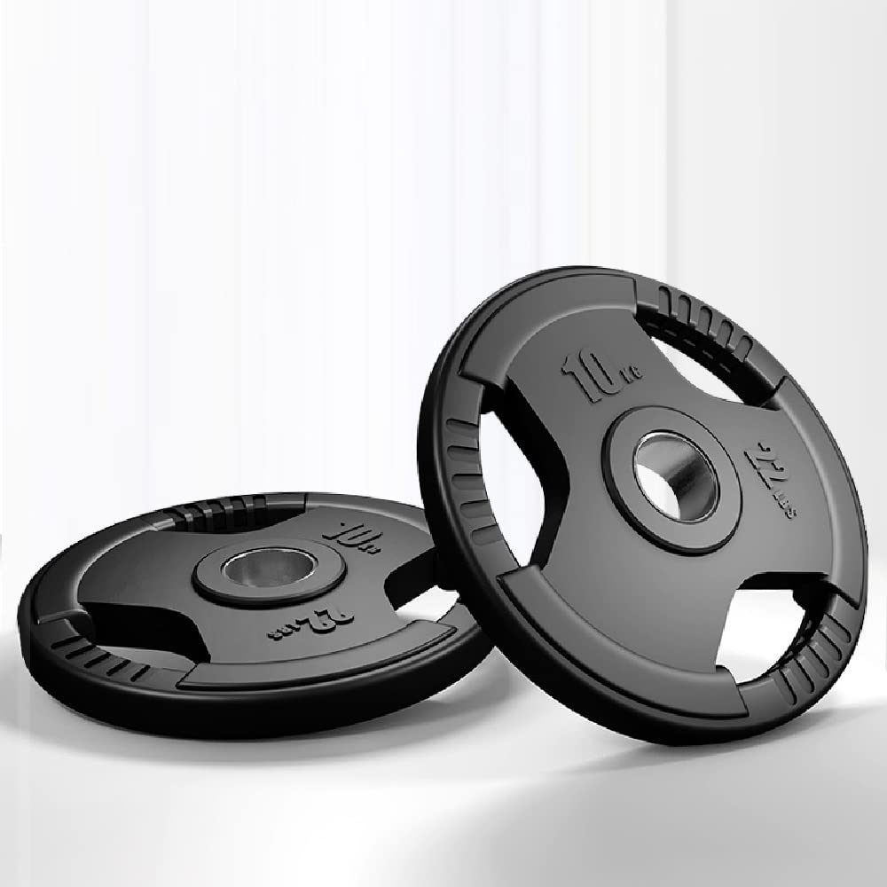 Placas de Peso olímpico Pesos de Hierro Fundido Recubierto de Goma, Tri Agarre Radial, manijas de Bomba de Disco, Adulto Unisex, Negro, Aptitud en el hogar (Size : 5kg)
