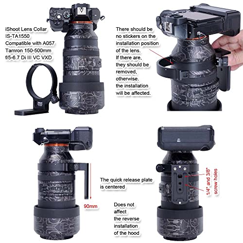 iShoot Metal Lens Collar Tripod Mount Ring Compatible with Tamron 150-500mm f/5-6.7 Di III VC VXD A057 - Image 4