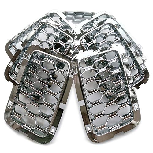 Latest Honeycomb Chrome Front Grill Inserts Compatible With Jeep Grand Cherokee 2017-2021 7Pc Silver #TOP5