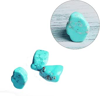 Wixine 3Pcs 20-35mm Natural Tumbled Stone Turquoise Crystal Healing Reiki Mineral