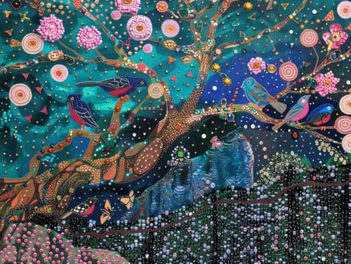Kit Diamant Peinture Fleurs d'oiseaux pour illuminer votre décoration murale de salon
